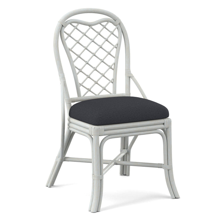 Trellis Back Side Dining Chair Braxton Culler Upholstery Color: Blue Buffalo Check; 0120-61, Frame Color: Bisque