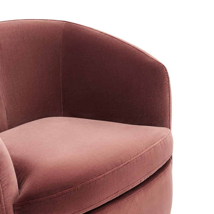 Marcy Upholstered Swivel Barrel Chair Joss & Main Leg Color: Espresso Fabric OR Leather Type: Falkirk Reddish Brown Velvet