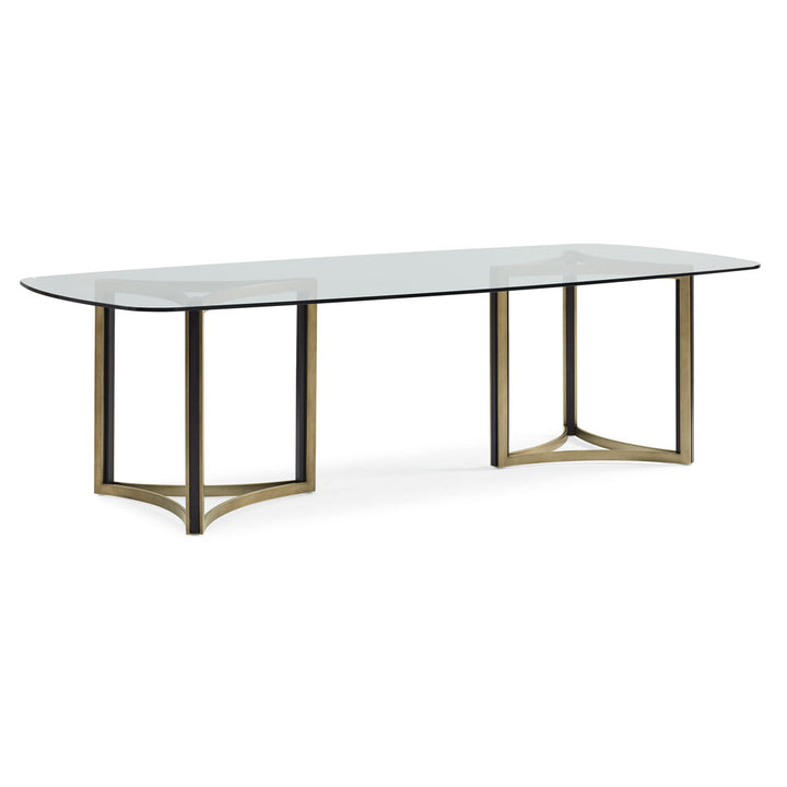 Modern Remix 48" Double Pedestal Dining Table Caracole Modern