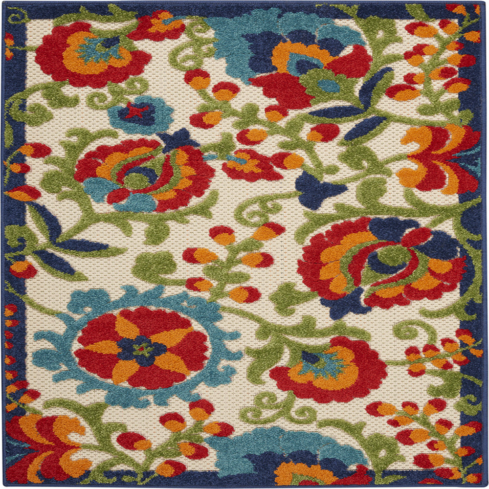 Bernia Floral Ivory/Red/Green Area Rug Wade Logan® Rug Size: Rectangle 2'8" x 4'