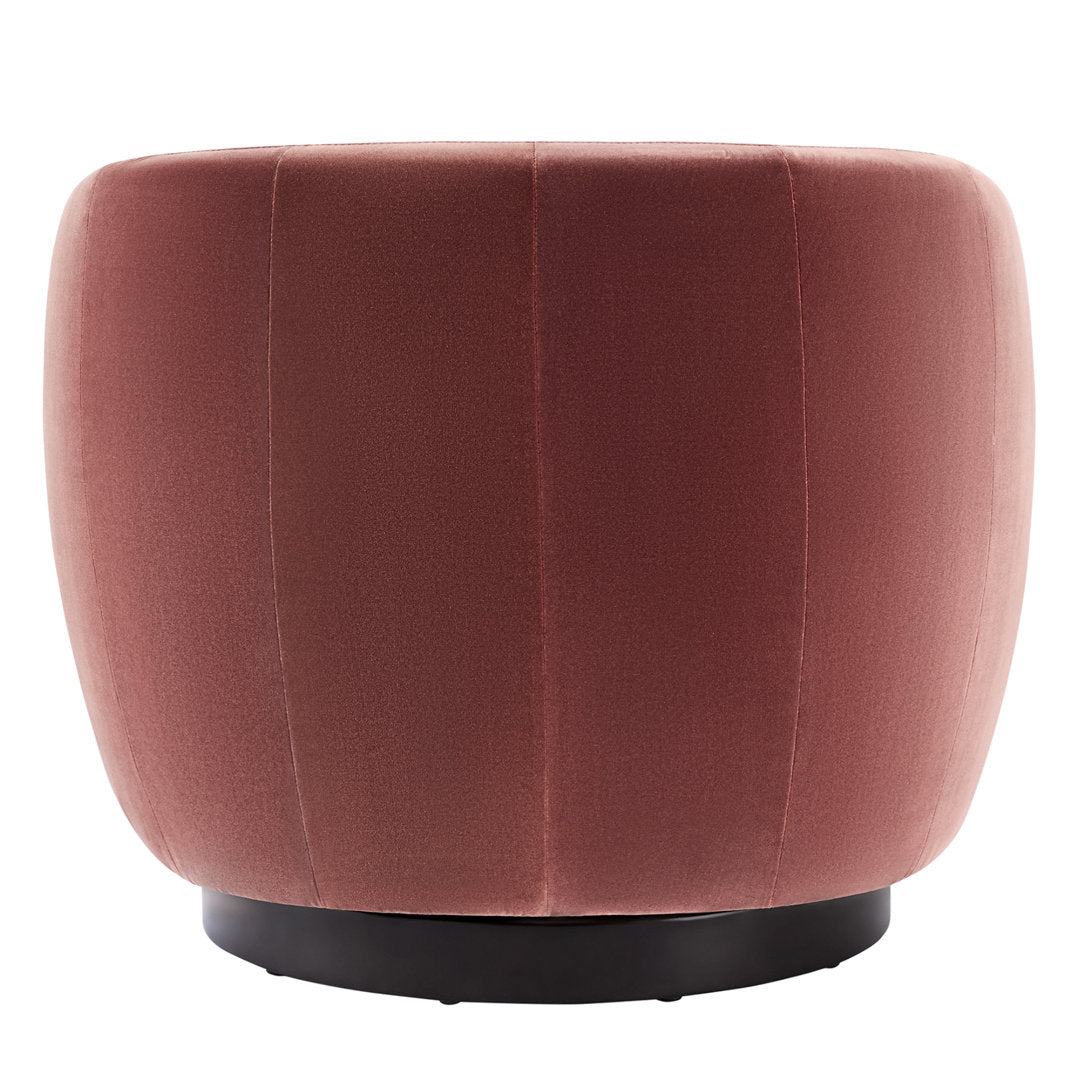 Marcy Upholstered Swivel Barrel Chair Joss & Main Leg Color: Espresso Fabric OR Leather Type: Falkirk Reddish Brown Velvet