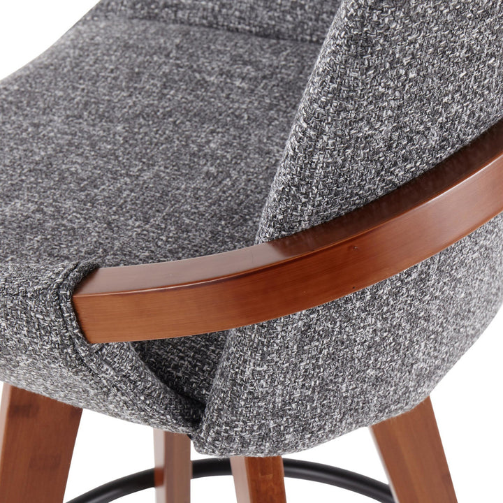 Whitacre Swivel Stool Wade Logan® Seat Height: Counter Stool (26" Seat Height), Upholstery: Gray Noise Tweed
