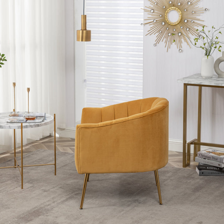 Murrow 28" W Tufted Velvet Armchair Willa Arlo™ Interiors Fabric: Mustard Velvet