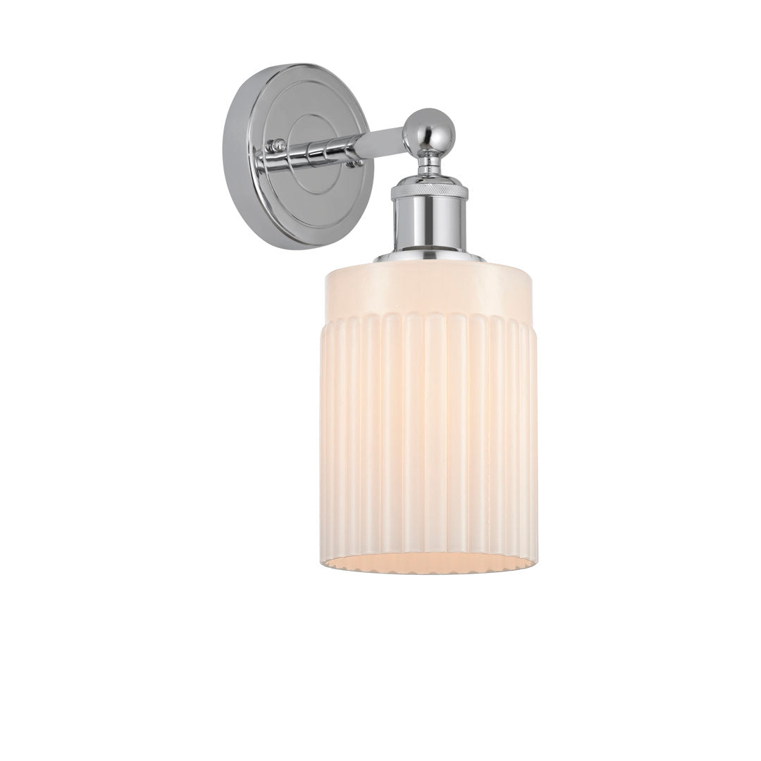 Elloise 1-Light Armed Sconce Kelly Clarkson Home Shade Color: Matte White Fixture Finish: Polished Chrome