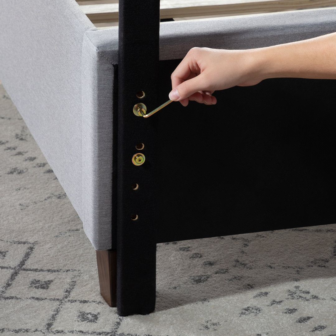 Hateya Upholstered Low Profile Platform Bed Winston Porter Color: Stone Mattress Size: Twin
