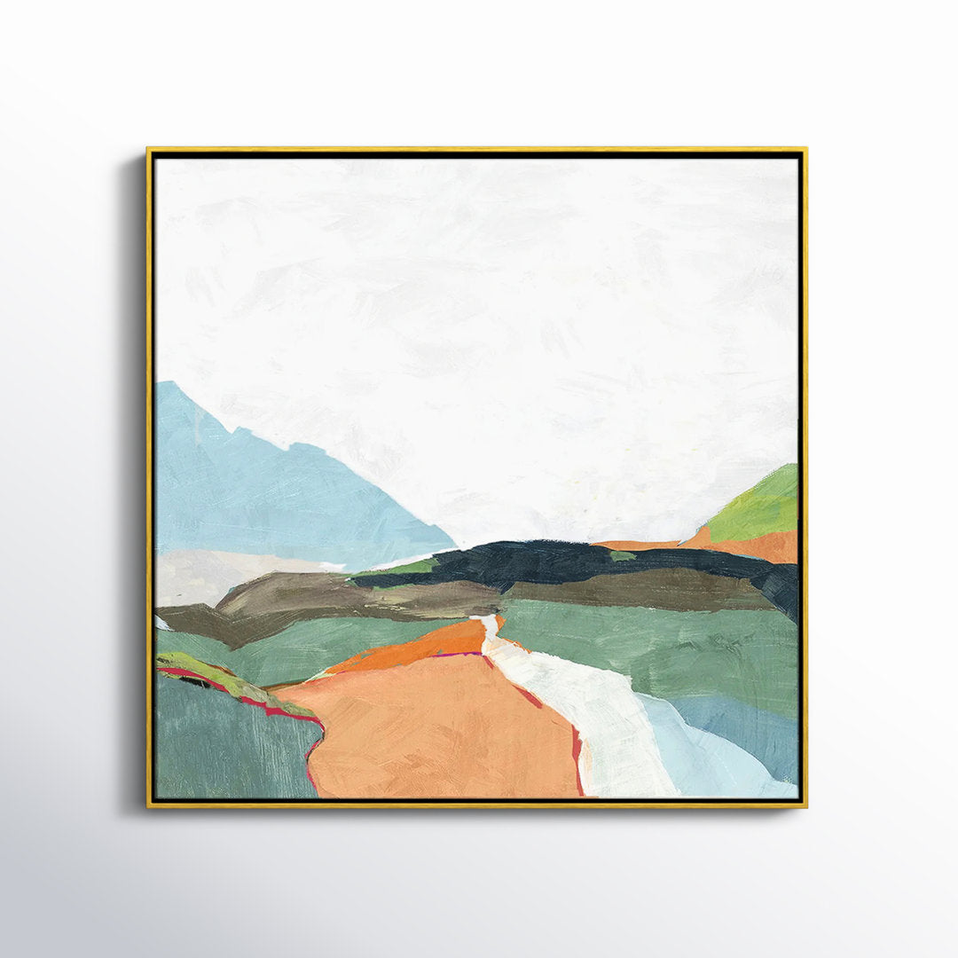 April Morning - Floater Frame Painting on Canvas Joss & Main Size: 37.5" H x 37.5" W x 2" D Format: Gold