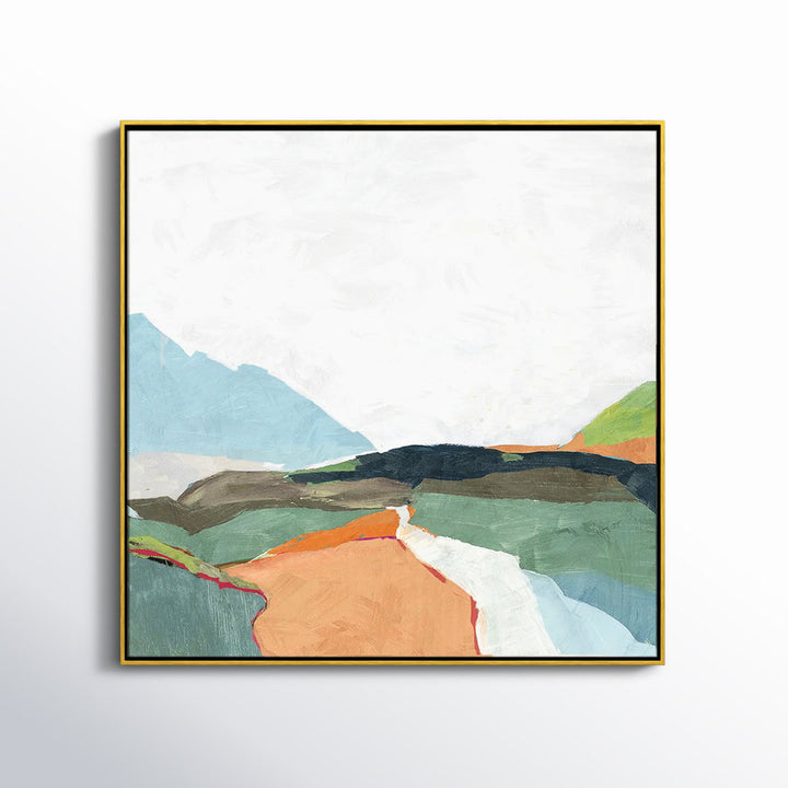 April Morning - Floater Frame Painting on Canvas Joss & Main Size: 37.5" H x 37.5" W x 2" D Format: Gold