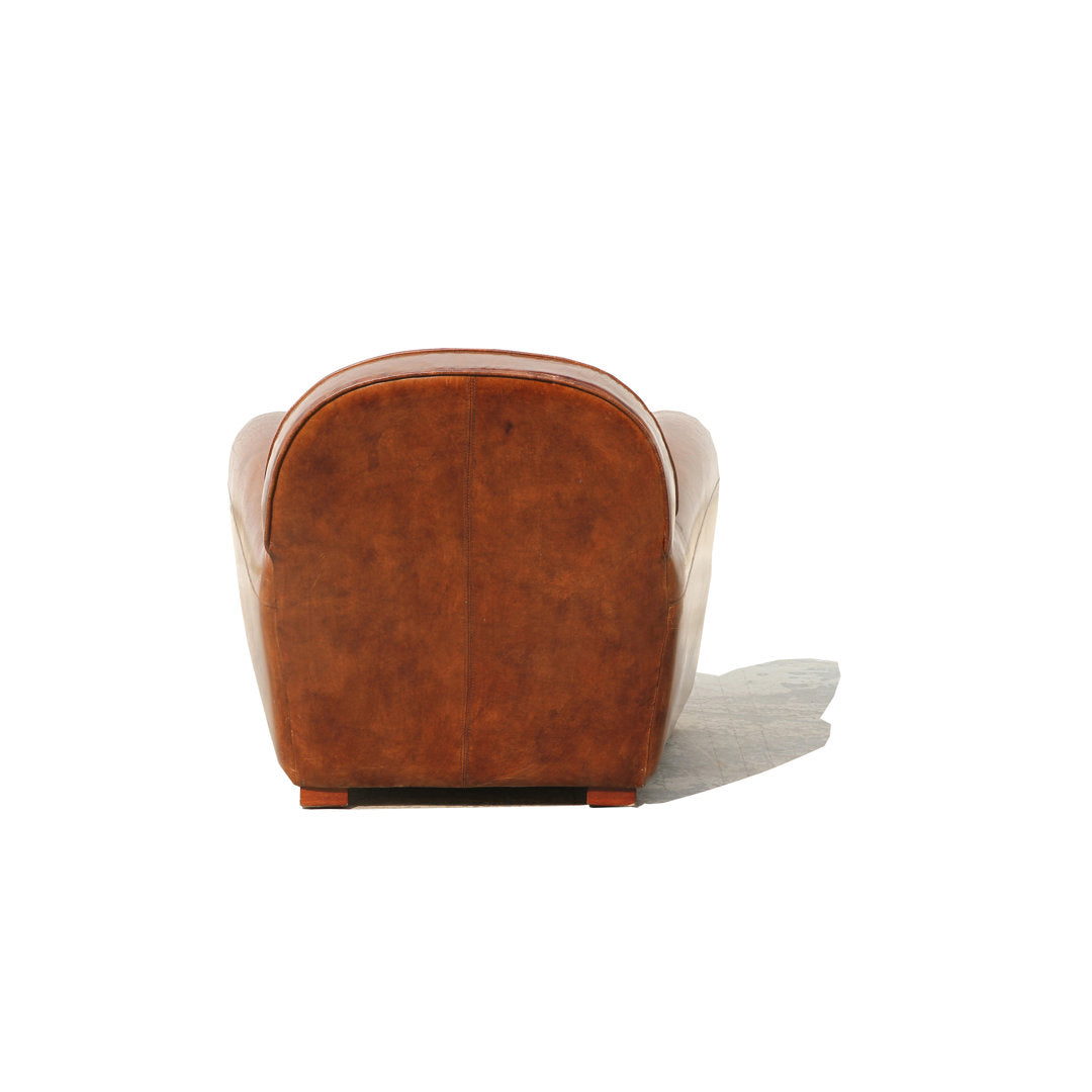 32" Wide Top Grain Leather Armchair Pasargad
