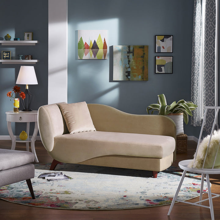 Gaven Armless Reclining Foam Chaise Lounge with Storage Mercury Row® Teen Upholstery Color: Dark Beige/Light Beige