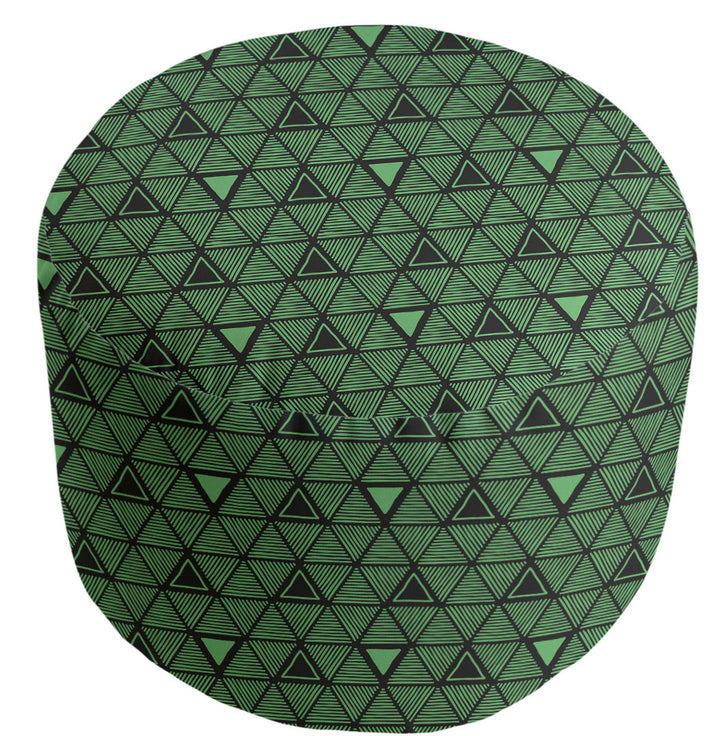 Full Color Hand Drawn Triangles Pouf East Urban Home Upholstery Color: Dark Green