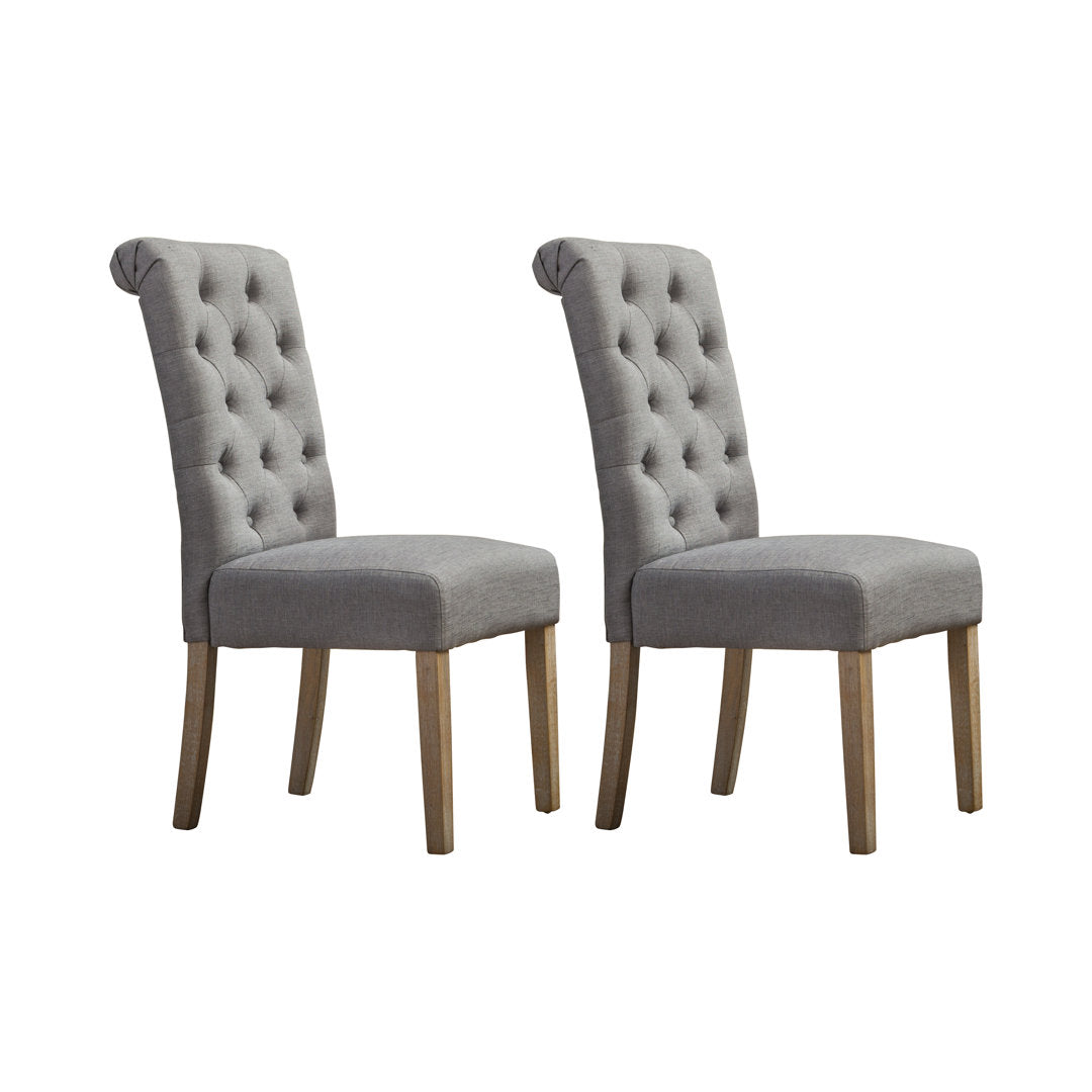 Charlotte Tufted Upholstered Parsons Chair (Set of 2) Red Barrel Studio® Upholstery Color: Gray