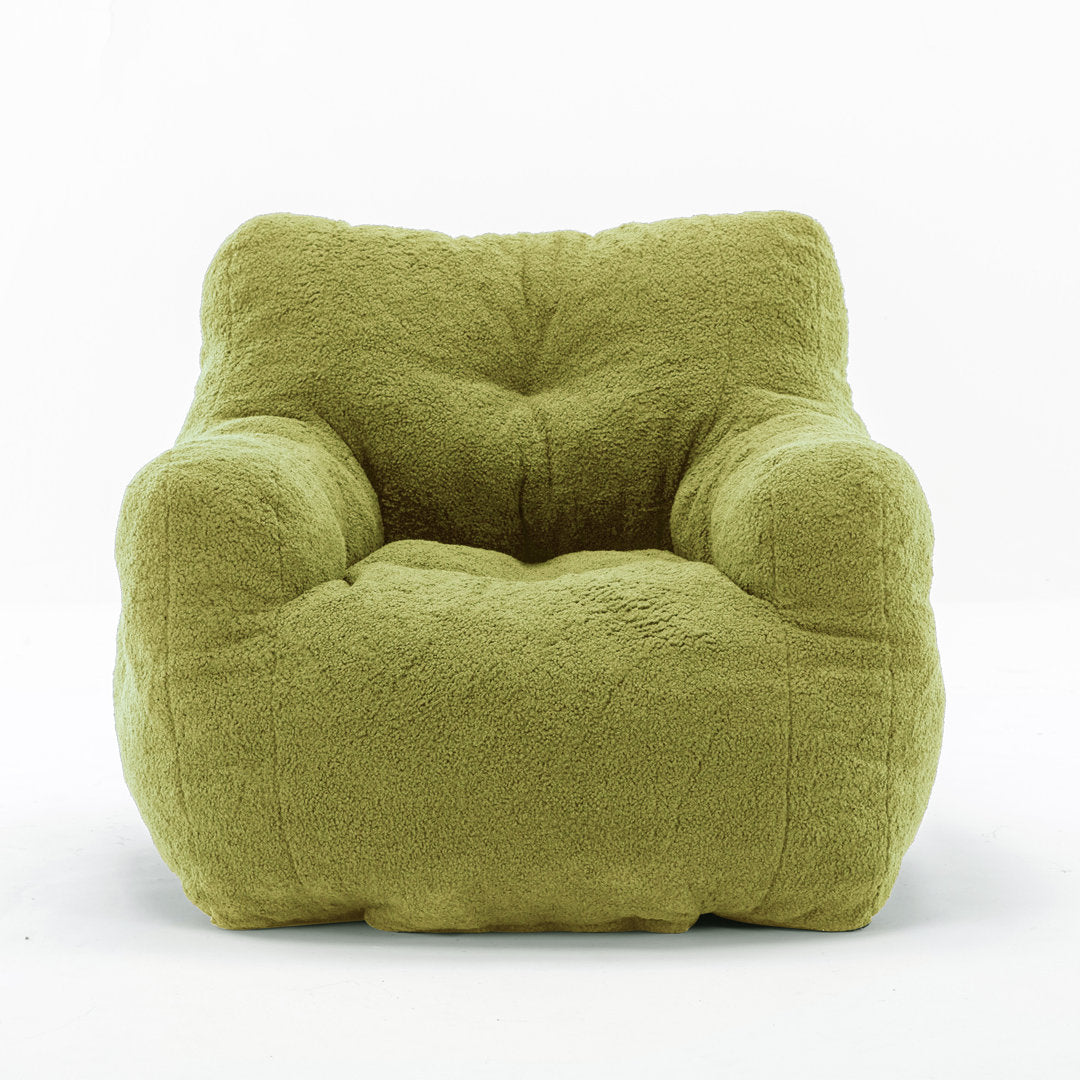 Medium Bean Bag Chair Viv + Rae™ Body Fabric: Lawn Green Faux Fur