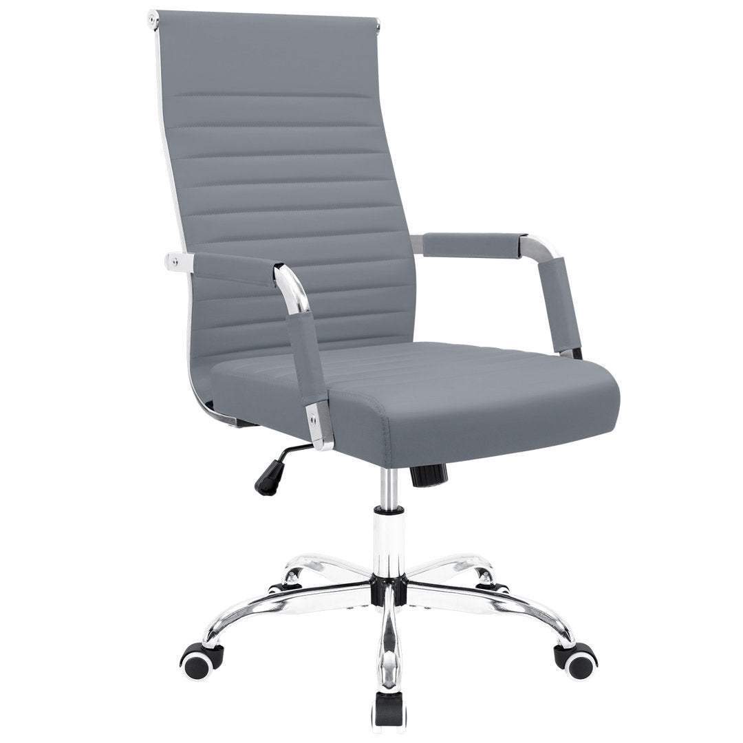 Renda Mid-Back Ribbed Conference Chair Orren Ellis Upholstery Color: Grey