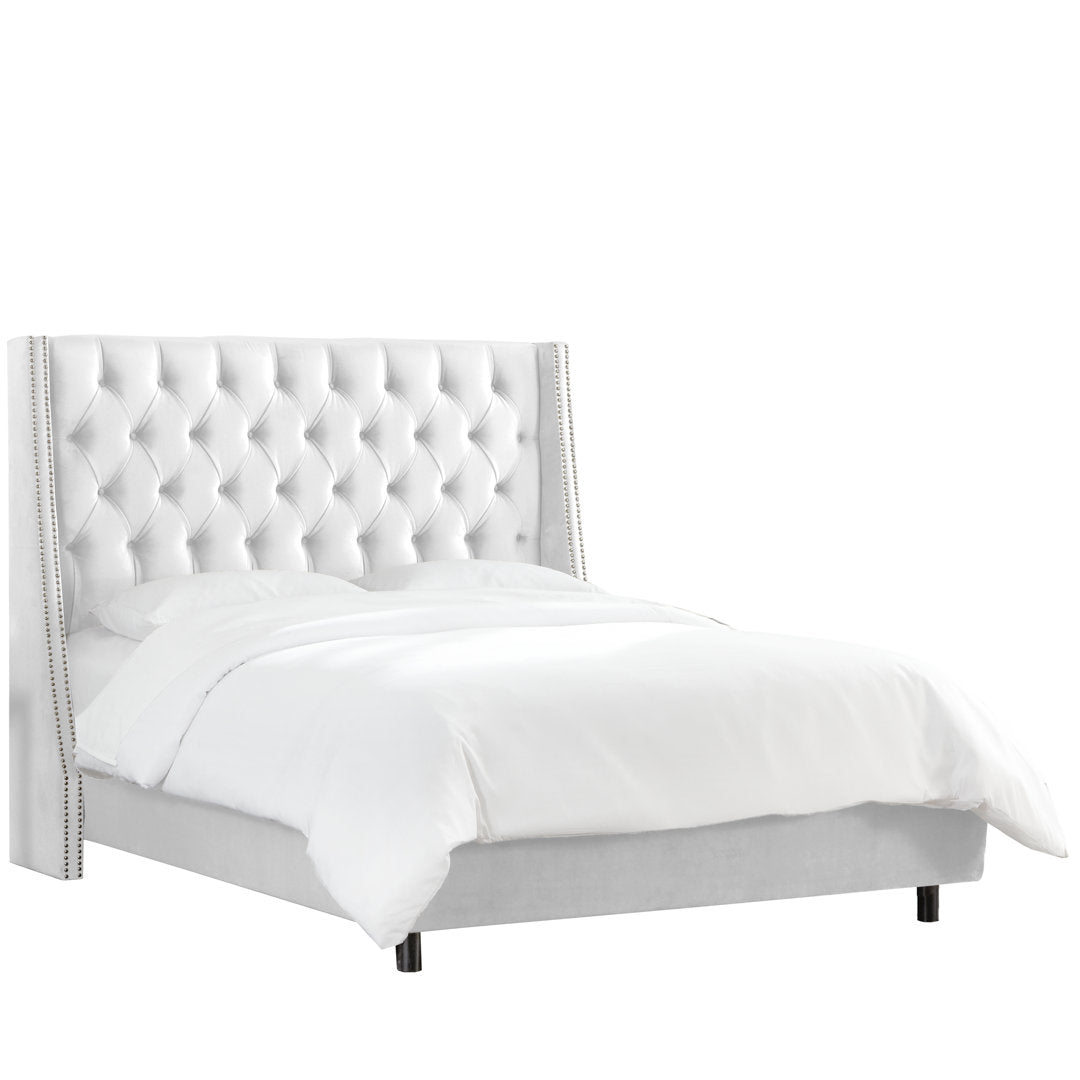 Annabel Upholstered Wingback Bed Kelly Clarkson Home Size: King Body Fabric: Classic White Velvet