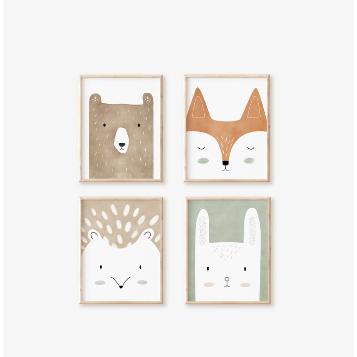 Woodland Art Print Set - Unframed Prints Nemo and Her Size: 18" H x 14" W