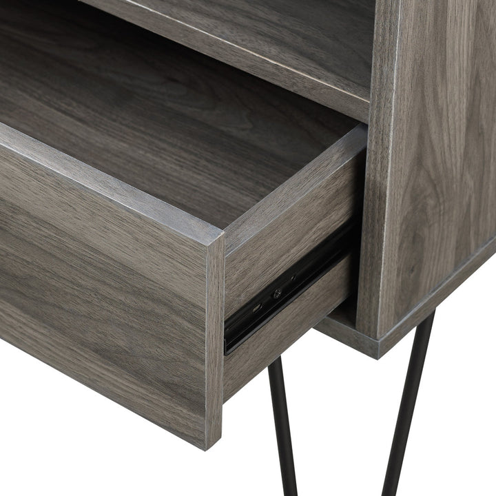 Adrow 1-Drawer Nightstand with Cubby Wade Logan® Color: Slate Gray