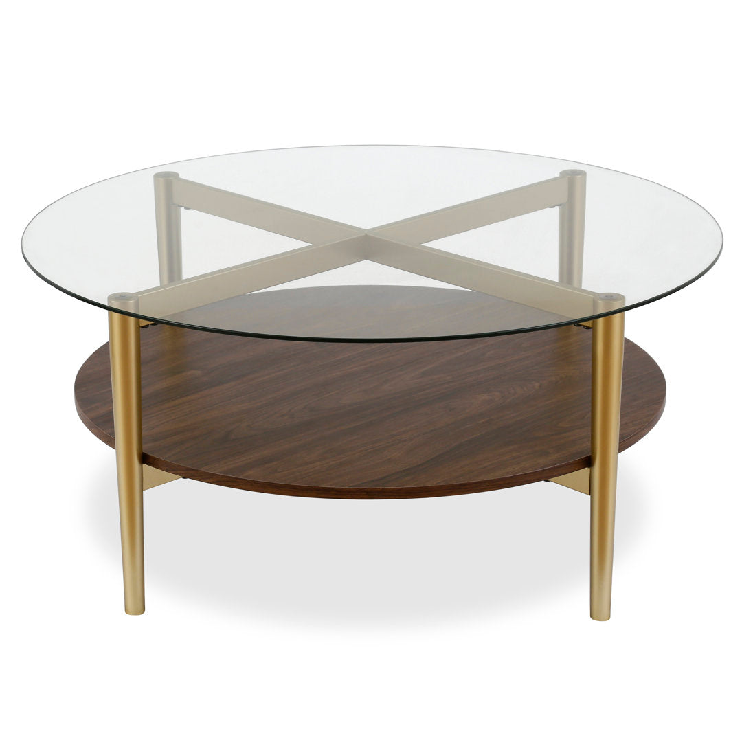Otto 4 Legs Coffee Table with Storage Wade Logan® Table Base Color: Brown