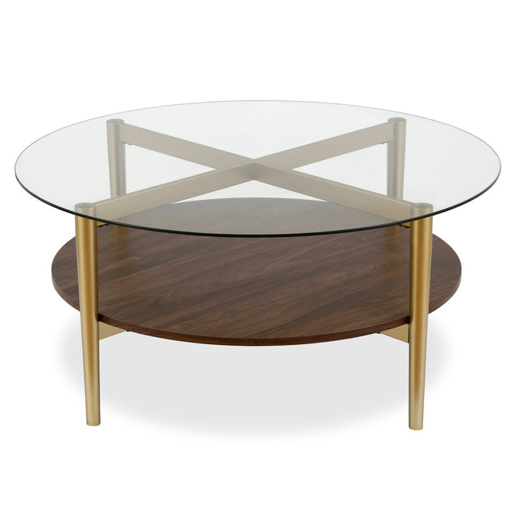 Otto 4 Legs Coffee Table with Storage Wade Logan® Table Base Color: Brown
