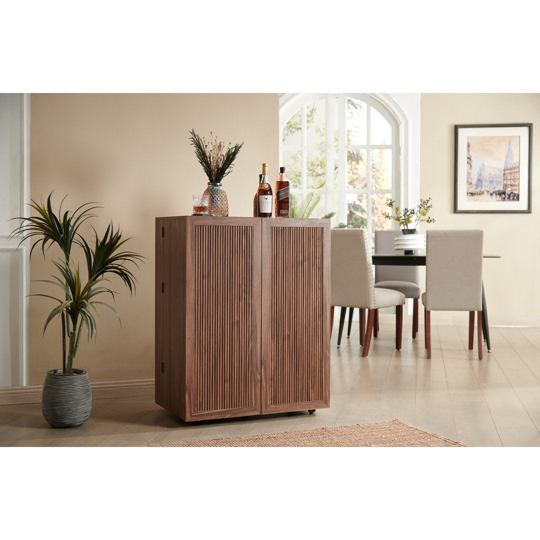 Yessine 31.5'' Bar Cabinet Ebern Designs Color: Walnut