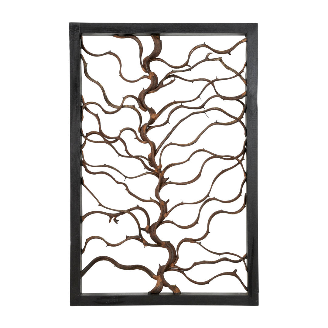 Rectangular Bauhinia and Teak Wood Wall Décor World Menagerie
