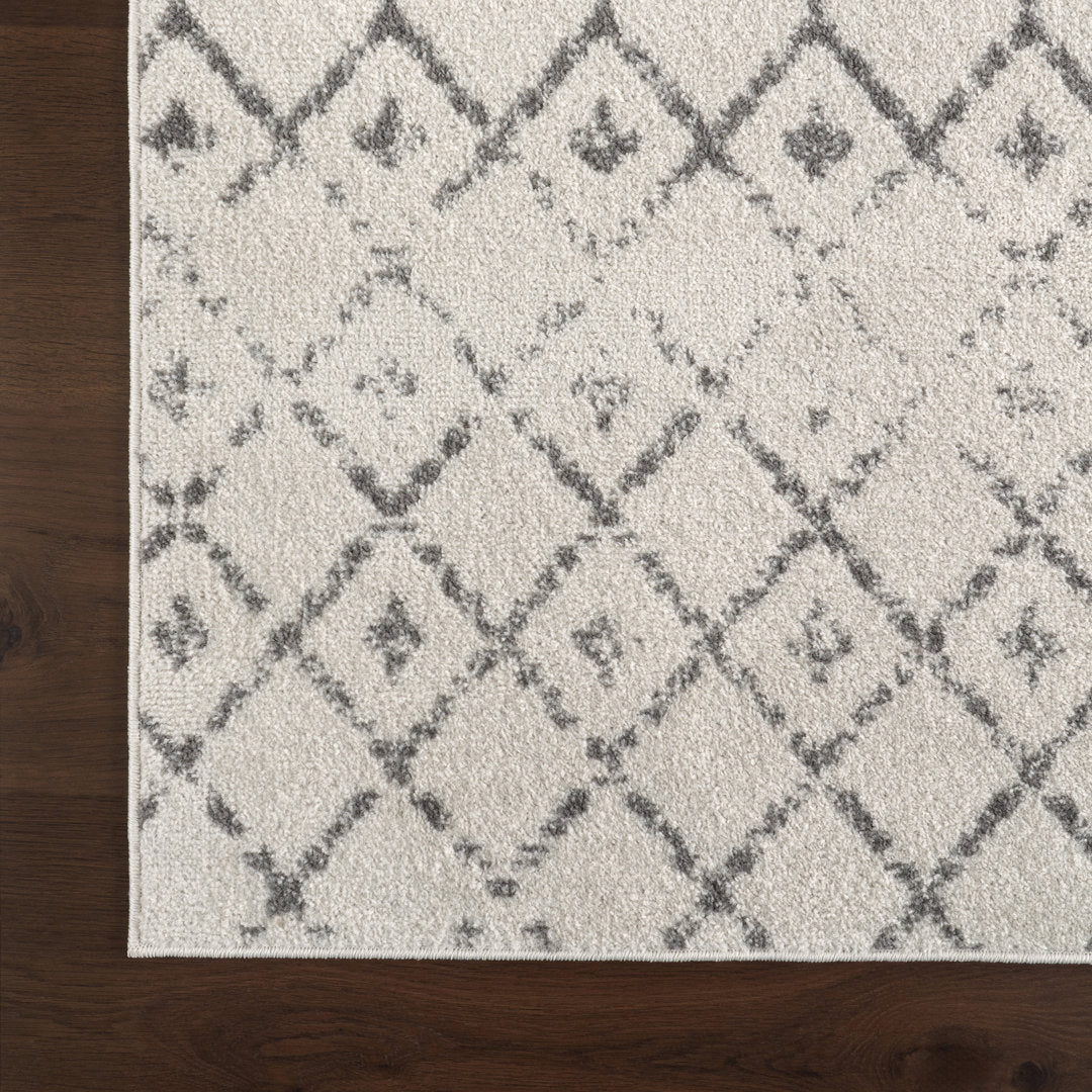 Giannini Geometric Moroccan Area Rug in Gray/ Off White Union Rustic Rug Size: Rectangle 10' x 14'