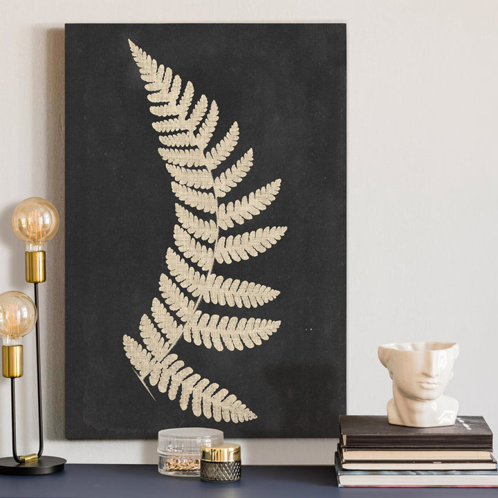 Linen Fern IV - Wrapped Canvas Print on Canvas Kelly Clarkson Home Size: 20" H x 16" W x 1" D