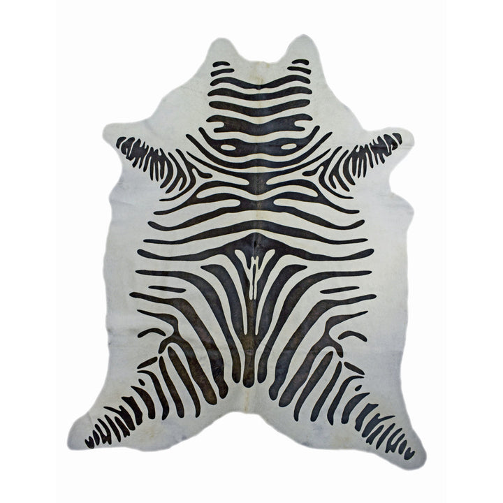 Grubb Cowhides Printed Zebra Black/White Area Rug Bloomsbury Market