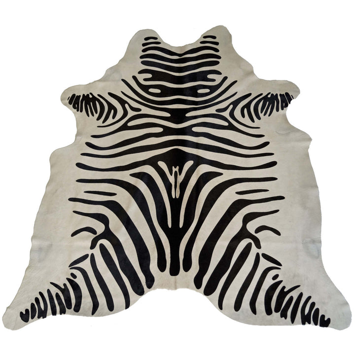 Grubb Cowhides Printed Zebra Black/White Area Rug Bloomsbury Market