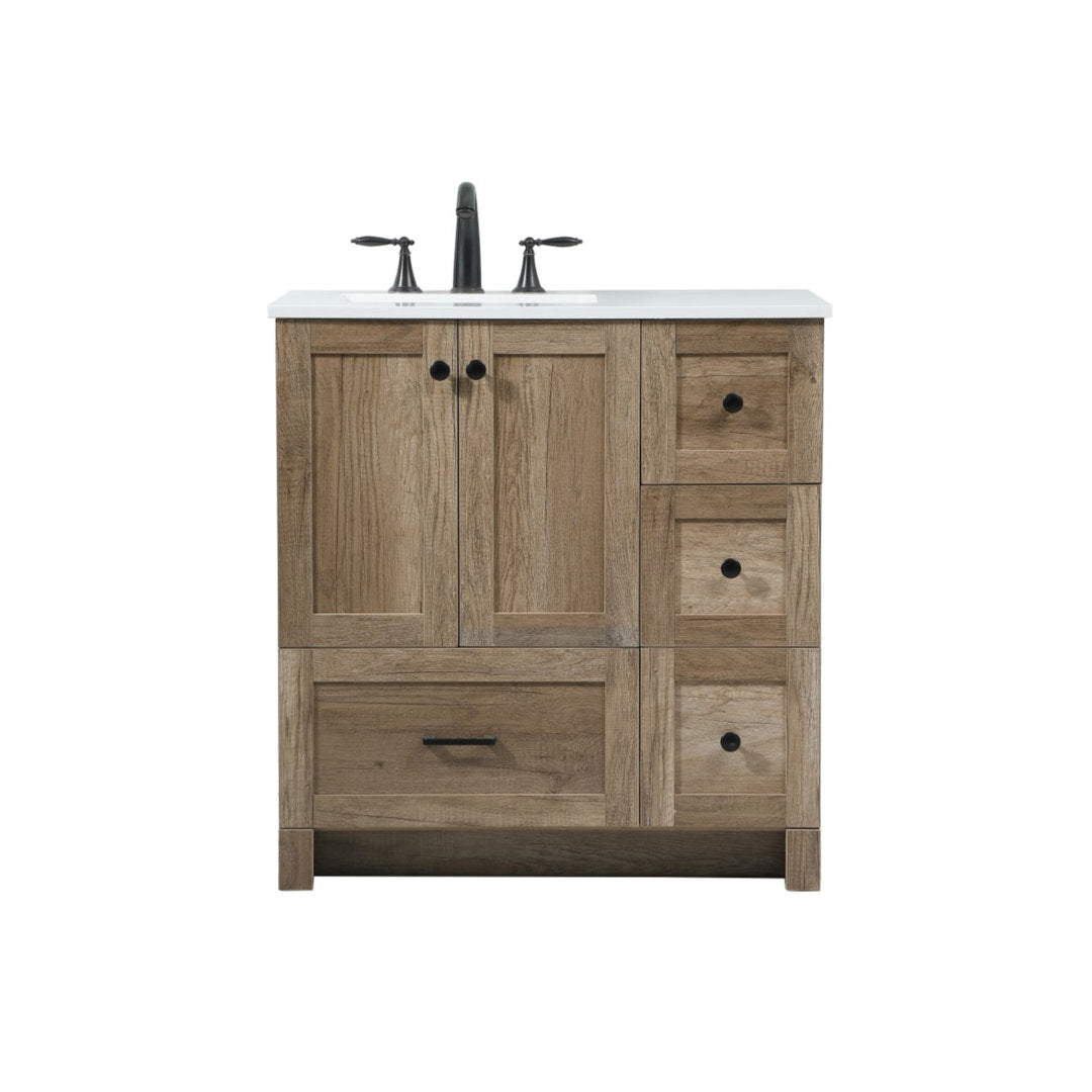 Melina 32" Single Bathroom Vanity Set Union Rustic Base Finish: Natural Oak