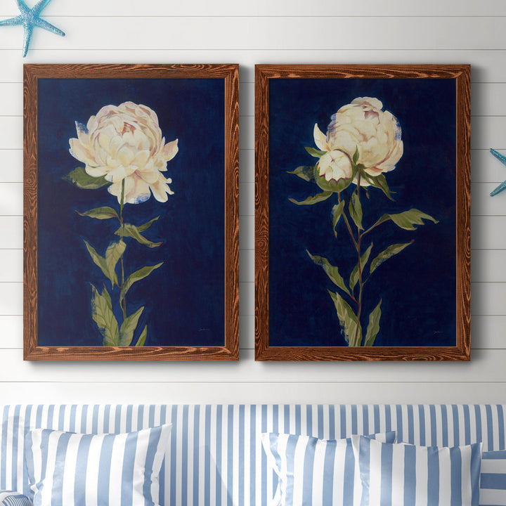 PRETTY AS A PEONY I - 2 Piece Picture Frame Print Set on Canvas Lark Manor™ Frame Color: Maple Framed Size: 37.5" H x 55" W x 1.5" D