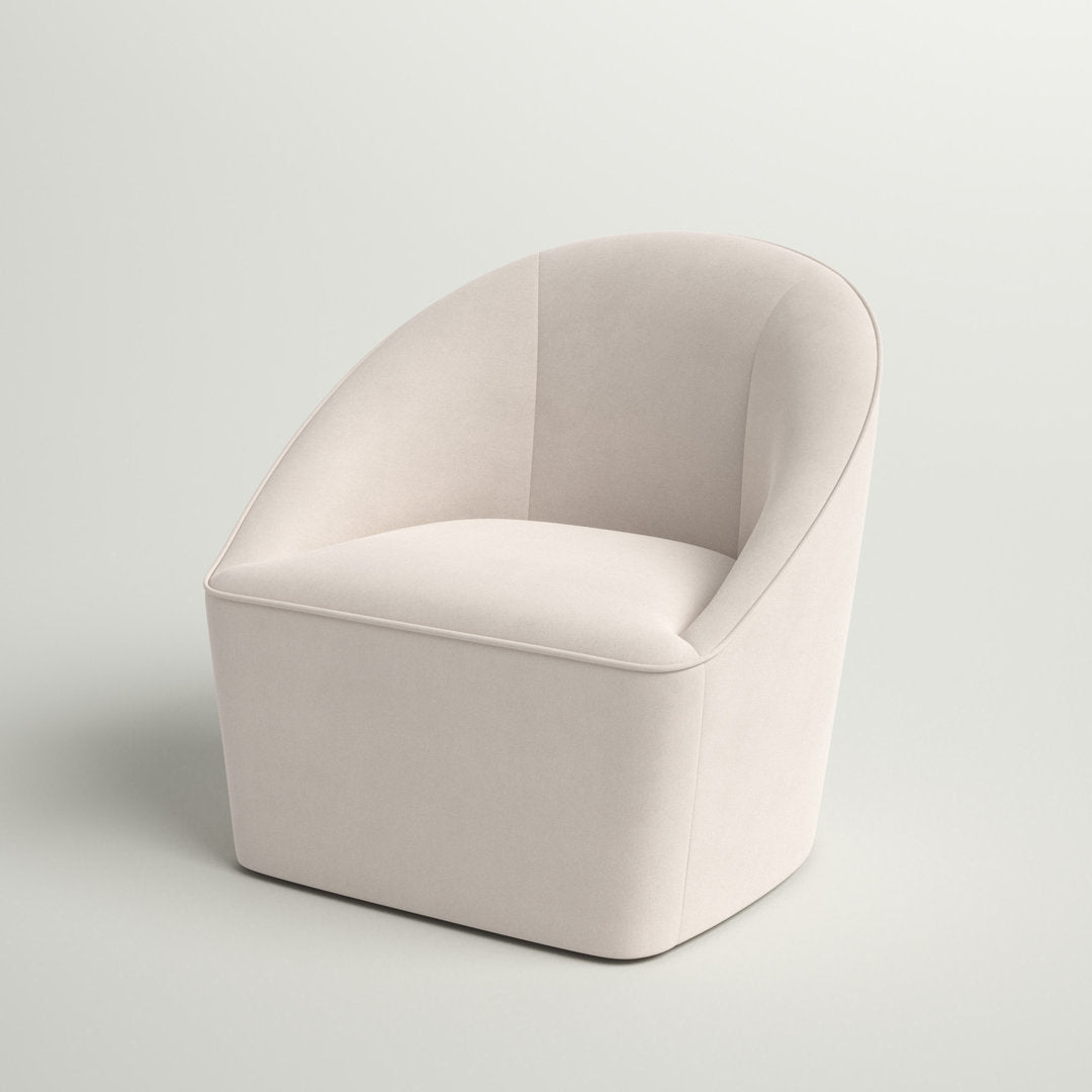 Gregory 31.9" W Polyester Swivel Barrel Chair Sand & Stable™ Fabric: Cream 100% Polyester