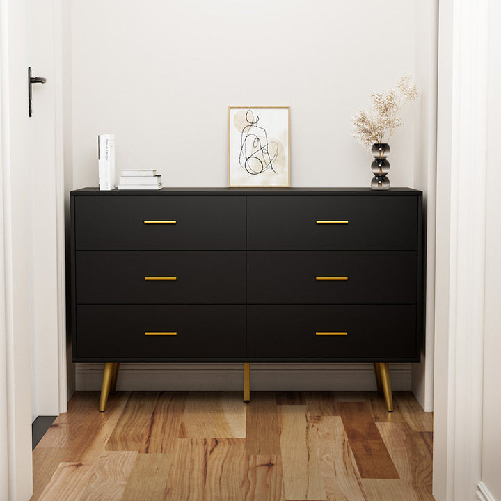 Kamily 6 Drawer 47.25" W Double  Dresser Mercer41 Color: Black