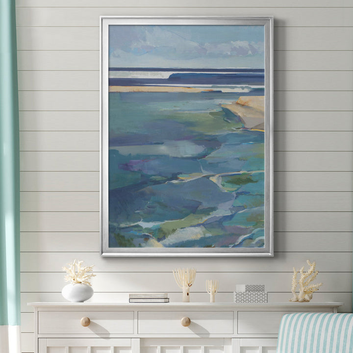 Breakwater - Picture Frame Print on Canvas Sand & Stable™ Size: 26.5" H x 36.5" W x 1.5" D Format: Silver Framed Canvas
