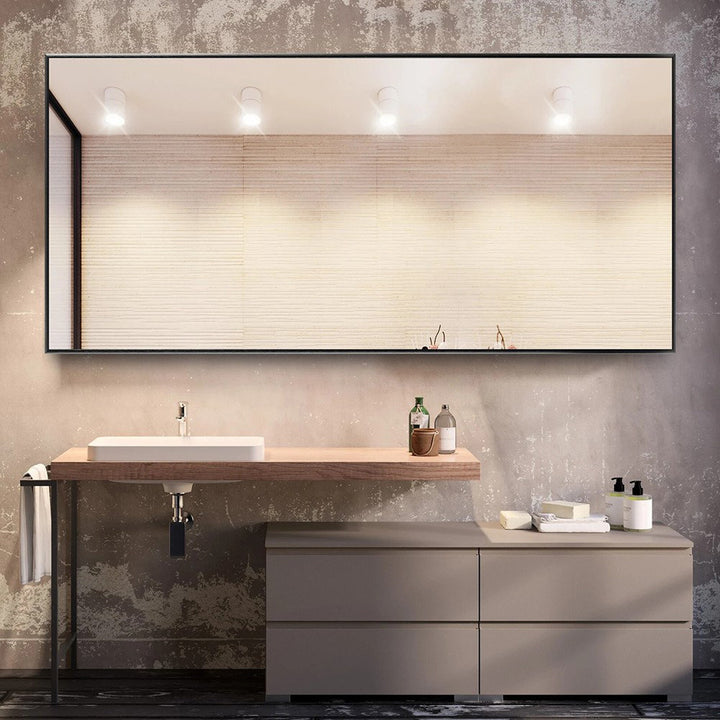 Kinkaid Metal Framed Full Length Hanging Mirror Wrought Studio™ Size: 71" x 34" Finish: Black