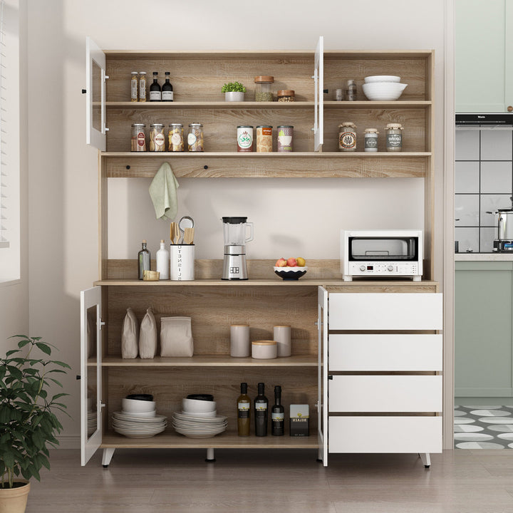 Dorilal 74.8" Kitchen Pantry Tucker Murphy Pet™ Finish: Oak/White
