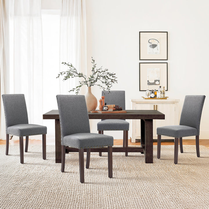 Bontrager Linen Dining Room Parsons Chair (Set of 2) Andover Mills™ Upholstery Color: Gray