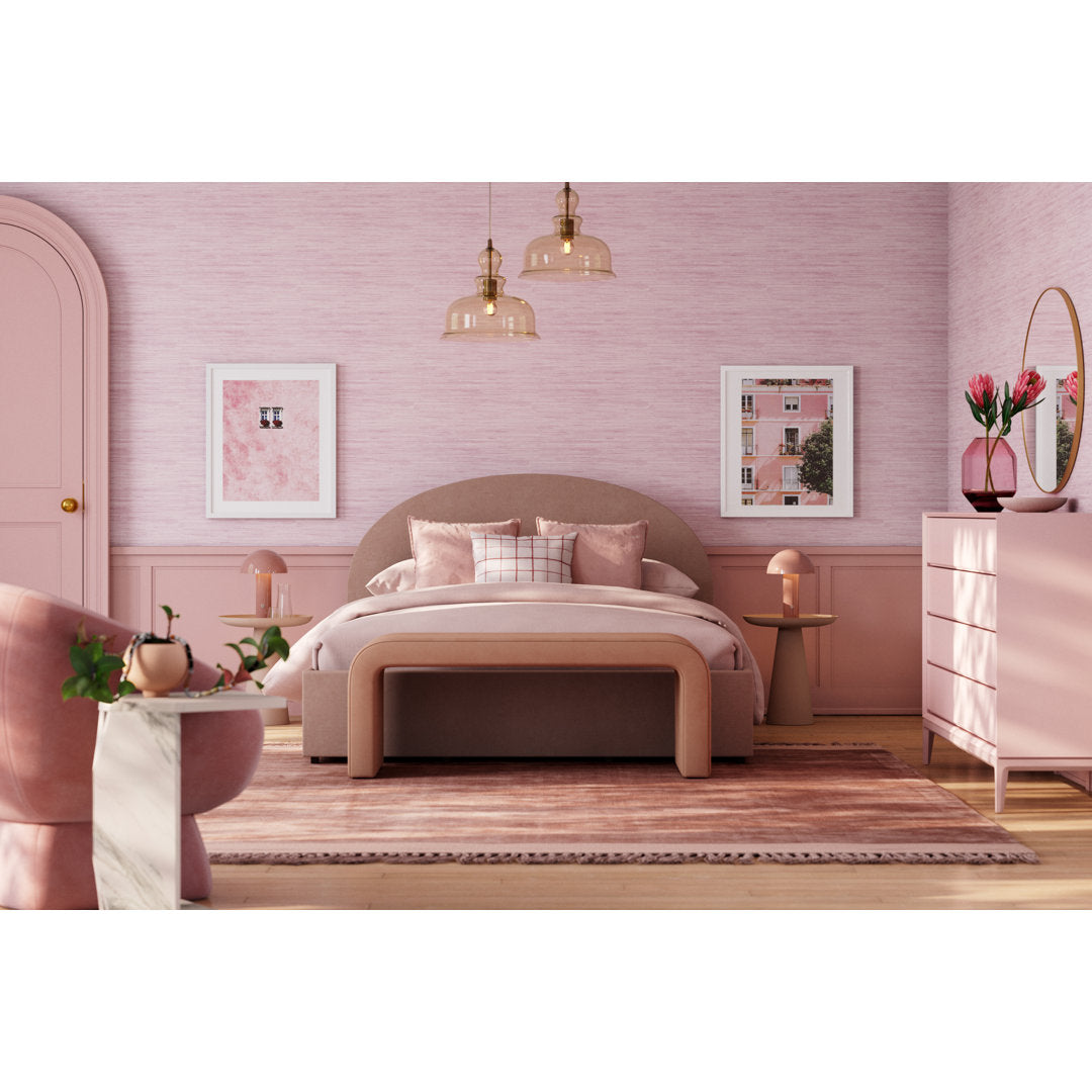 Ringar Tray Top Pedestal End Table Luxury Furnitures Color: Rose Pink