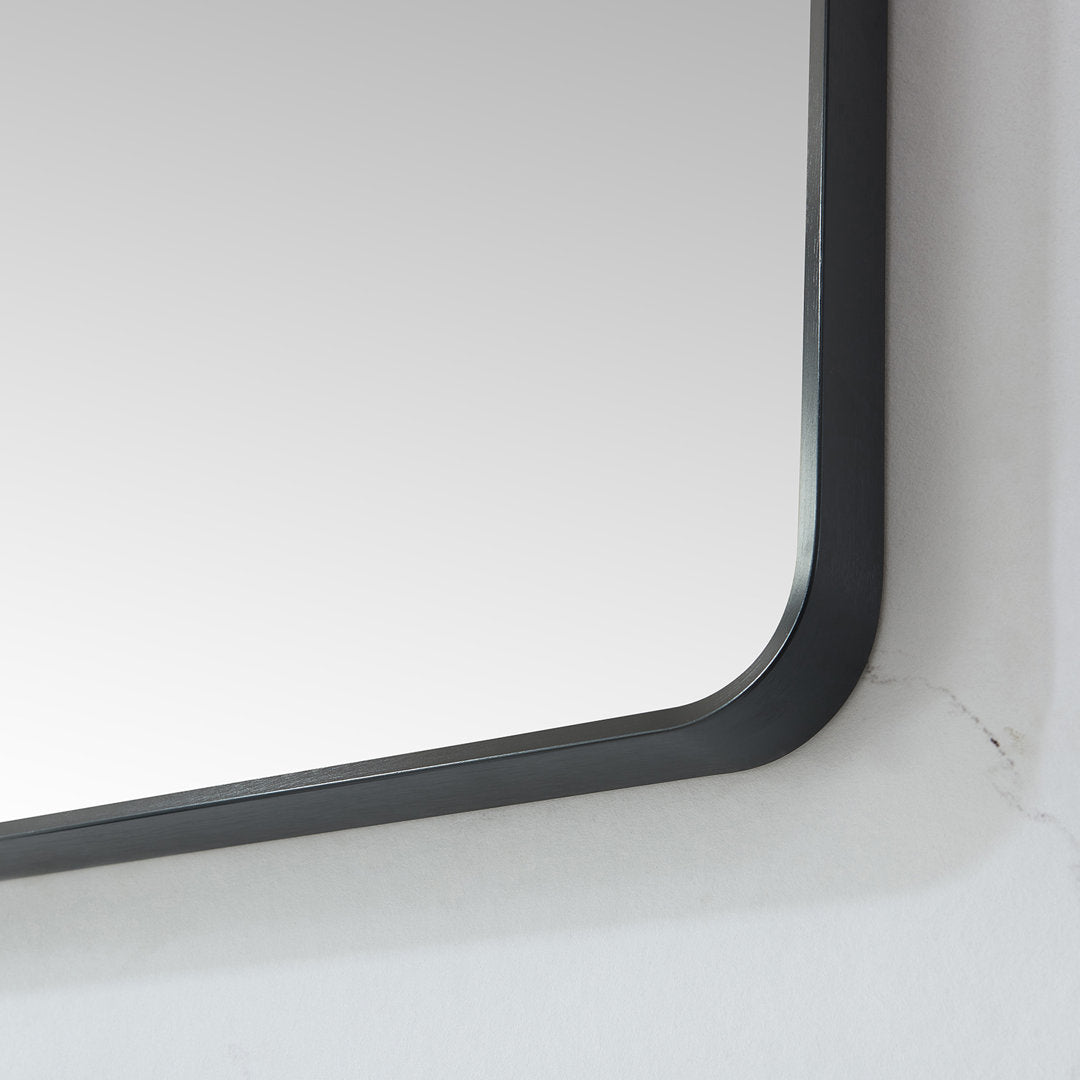 Markhai Modern Accent Mirror Orren Ellis Size: 36'' x 32'' Finish: Brushed Black