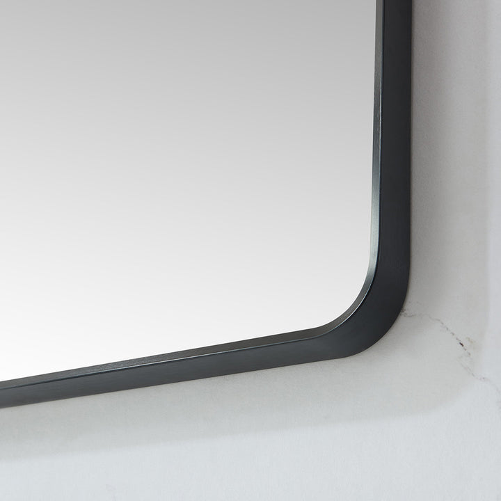 Markhai Modern Accent Mirror Orren Ellis Size: 36'' x 32'' Finish: Brushed Black
