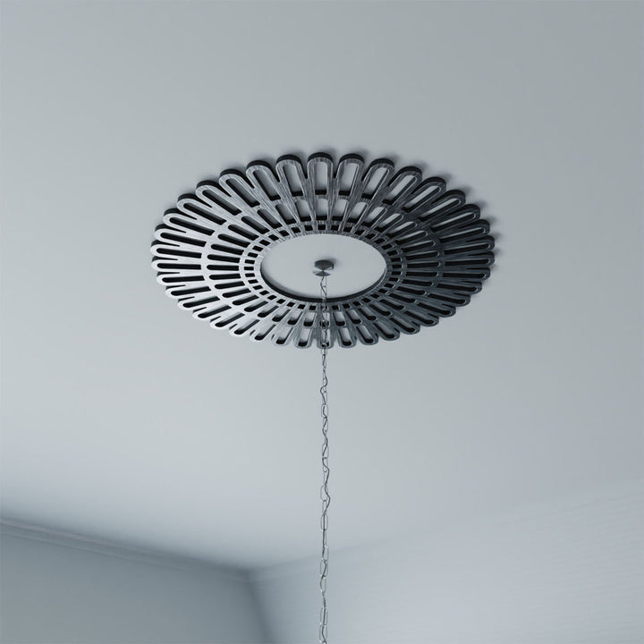 Cornelius Ceiling Medallion Ekena Millwork Color: Antiqued Silver Size: 28" H x 28" W x 0.75" D