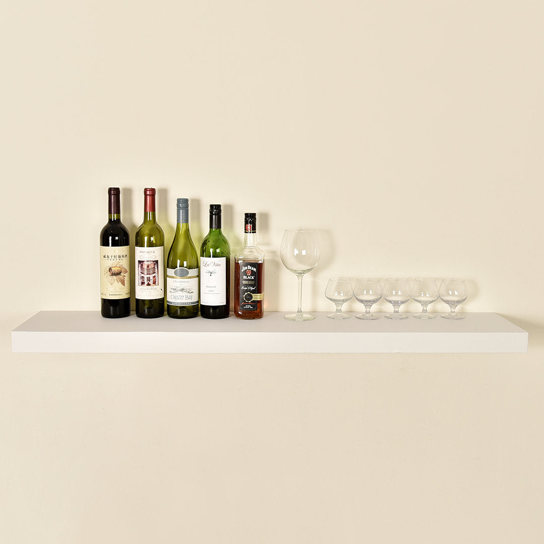 Bovina Floating Shelf Winston Porter Size: 2" H x 60" W x 9.25" D Finish: White