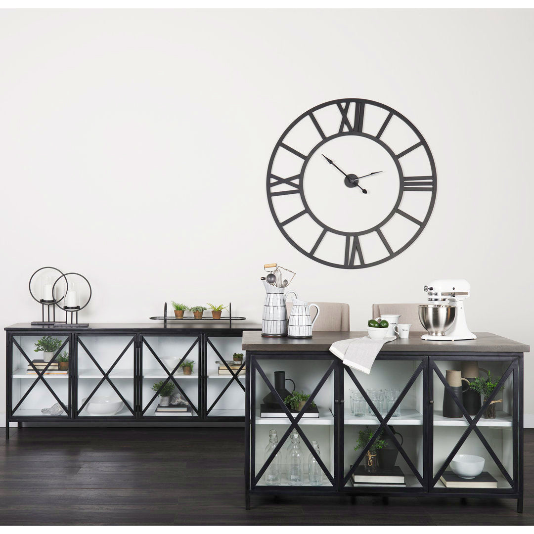 Bede 62" Iron Kitchen Island with Solid Wood Top Birch Lane™