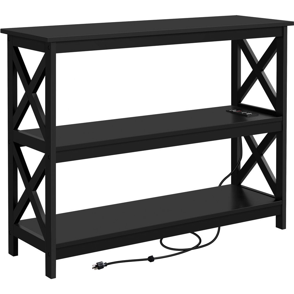 Bergmann 42" Console Table with Power Outlets Beachcrest Home™ Color: Black