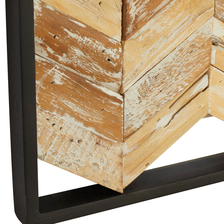 Black Teak Wood Farmhouse Wall Decor, 23 X 52 X 1 Novogratz
