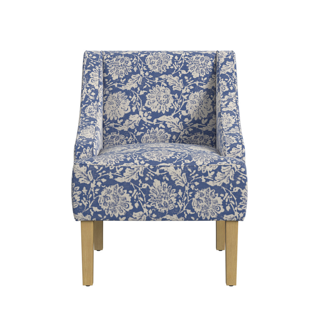 Adona Accent Chair Mistana™ Fabric: Blue Floral 100% Polyester,