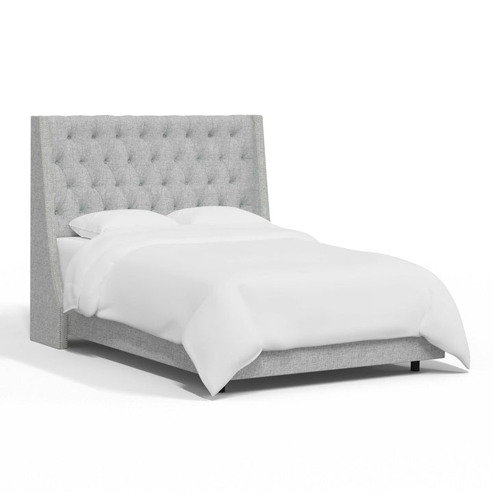 Annabel Upholstered Wingback Bed Kelly Clarkson Home Size: Twin Body Fabric: Zuma Pumice Textured Linen