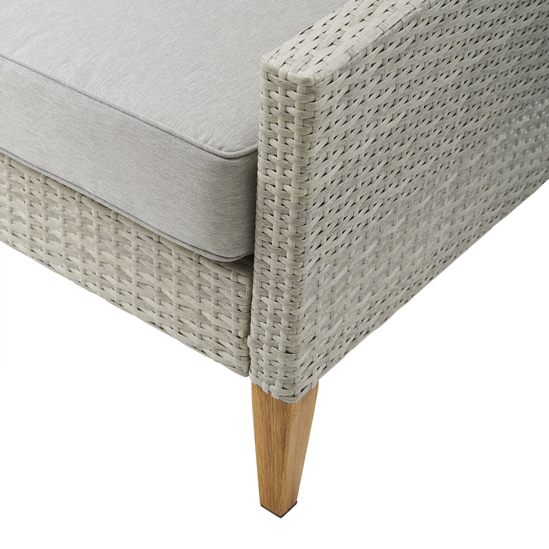 Gabor 75.75" Wide Outdoor Wicker Patio Sofa with Cushions Birch Lane™