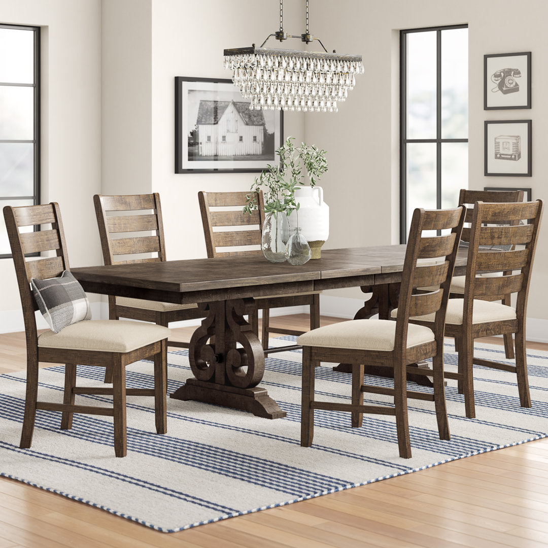 Kalysia 42'' Solid Wood Trestle Dining Table Canora Grey