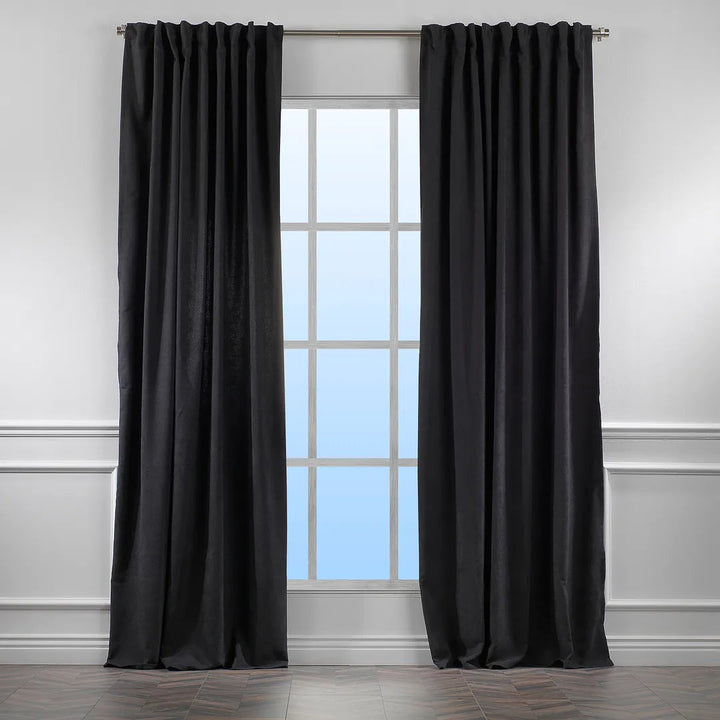 Extra wide x Extra Long Custom Made Decorative Single Panel Lilijan Home & Curtain Curtain Color: Black Size per Panel: 100" W x 228" L
