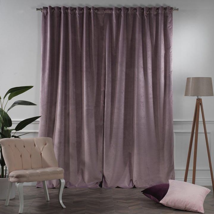 Matte Velvet Extra wide x Extra Long Custom Made Decorative Single Panel Lilijan Home & Curtain Curtain Color: 73 Lilac Luster Size per Panel: 100" W x 84" L